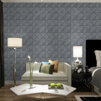 墙贴3D立体墙纸创意自粘墙贴画客厅卧室电视背景墙防水墙纸贴纸壁纸 R02银灰色