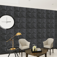 墙贴3D立体墙纸创意自粘墙贴画客厅卧室电视背景墙防水墙纸贴纸壁纸 R02黑色