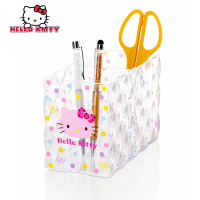 科特豪斯Hellokitty桌面化妆品收纳盒钻石纹整理盒 透明2格