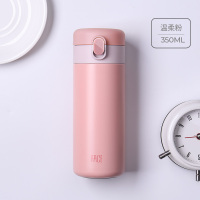Face保温杯男女士小学生儿童316不锈钢便携小巧水杯ins风简约杯子KV35B-粉色