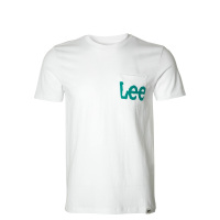Lee男装 白色纯棉简约圆领短袖t恤 L270342LQK14