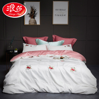 【浪莎家纺】60支欧式全棉刺绣四件套 加大号220*240cm