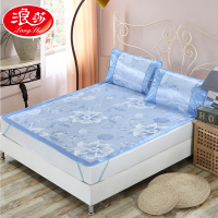 【浪莎家纺】冰丝席提花凉席三件套可折叠1.5米