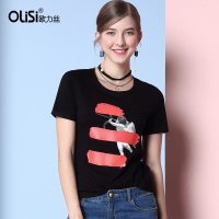 欧力丝2018春装新款T恤白百搭打底衫修身短袖t桖纯棉个性上衣女