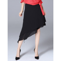 OLiSi欧洲站春装新款女装不规则大摆半身裙高腰显瘦中长a字裙