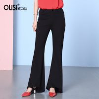 欧力丝潮微喇叭裤2018新款春装高腰裤修身显瘦长裤女王气质裤子