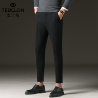 太子龙2018加绒加厚男商务磨毛休闲裤英伦长裤K170