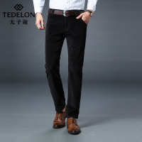 太子龙休闲裤修身直筒灯芯绒男裤青年秋季新款松紧腰长裤子805