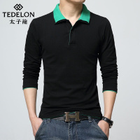 太子龙男装商务休闲长袖T恤2019春季男士翻领长袖polo衫男