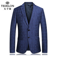 太子龙2019春季薄款单西 男士提花暗条纹天丝面料休闲西服6806