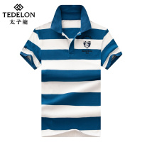 太子龙短袖T恤男2019新款男士夏季条纹潮流打底体恤polo衫男T恤潮1616