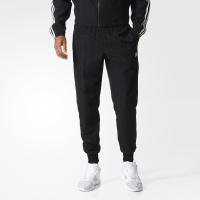 adidas/阿迪达斯男裤梭织修身收腿小脚裤运动型格黑色长裤