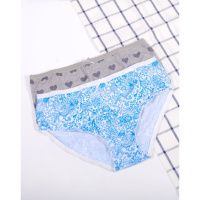 2条装女款印花中低腰 精品三角女士内裤