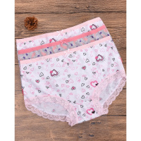 3条装女款花边印花三角女士内裤