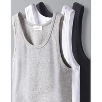 【休闲时尚】男款纯色圆领透气青春活力百搭男士背心