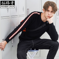 拓路者纯棉毛衫男士毛衣秋冬季宽松潮流毛线衣保暖圆领套头针织衫