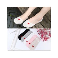 品彩(PinCai)【5双装】浅口船袜女士韩版防滑爱心隐形袜PC-XUNL-X117