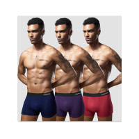 雅鹿出品3条装莫代尔男士内裤平角内裤青年四角短裤裤头 CK-001-1