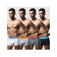 雅鹿出品4条装纯棉男士内裤莫代尔男士内裤平角内裤青年四角短裤裤头 CK--088 / 099