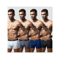 雅鹿出品2条装 莫代尔男士内裤高端平角内裤青年四角短裤裤头 CK-099