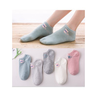 朵彩(Docare) 【7双装 】 袜子女短袜日系糖果色女士船袜短筒防臭袜学院风四季款 DC-领结猫