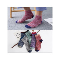 南极人(NanJiren) 10双装民族风男中筒袜潮流复古粗线袜民族风低帮男短袜船袜