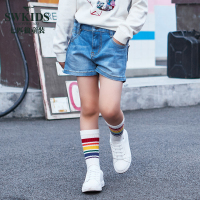 七匹狼官方旗舰店童装2018夏季新品中大女童宽松时尚可爱超短裤潮