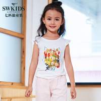 七匹狼官方旗舰店童装2018夏季新品中大女童时尚印花可爱短袖T恤