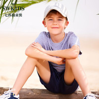 七匹狼官方旗舰店童装2018夏季新品短袖T恤中大童卡通创意印花