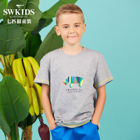 七匹狼官方旗舰店童装2018夏季新款儿童半袖中大童圆领韩版体恤潮