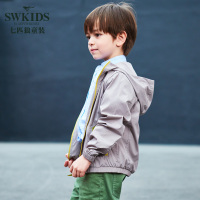 七匹狼官方旗舰店童装2018春季新品中大男童帅气连帽单夹克外套潮