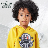 七匹狼官方旗舰店童装2018春季新款长袖中大儿童套头连帽卫衣潮