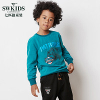 七匹狼官方旗舰店童装2018秋新品男童T恤长袖儿童上衣打底衫中大