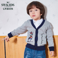 七匹狼官方旗舰店童装男童卡通2018春季新品时尚帅气百搭针织衫