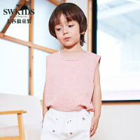 七匹狼童装男童纯色背心儿童休闲基础款打底上衣中小童薄款无袖T