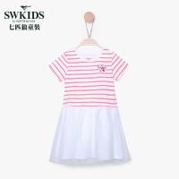 七匹狼童装女童连衣裙公主裙蓬蓬裙纱中大童2018夏季新品