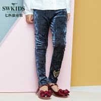 七匹狼童装女童长裤丝绒裤2018秋季新款中大童时尚百搭春秋打底裤