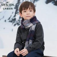 七匹狼童装男童长袖羊毛衫2018秋冬新款圆领打底毛衣线衫