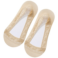 彼尔丹蕾丝船袜女隐形浅口硅胶防滑纯棉质夏季薄款袜子（5双装）