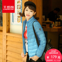 千仞岗2018春季新品羽绒服女装短款轻薄修身百搭立领外套20032