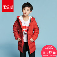 千仞岗2018秋冬新品童装羽绒服男宽松加厚中长款手抓绒外套229875
