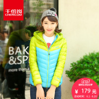 千仞岗2018春新品韩版连帽轻薄羽绒服女短款修身显瘦外套20022