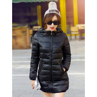 千仞岗新品羽绒服女中长款修身时尚连帽冬装外套Q-1731