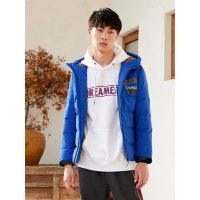 千仞岗 青春潮羽绒服男短款加厚时尚胶贴羽绒服 229602