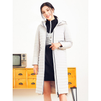 千仞岗 女士中长款轻薄羽绒服纯色时尚外套女 229055