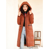 千仞岗 长款纯色羽绒服带帽休闲时尚外套潮 229136