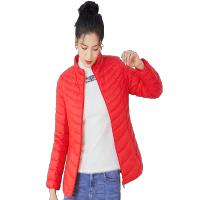 千仞岗女士短款立领纯色时尚轻羽绒服239072