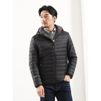 千仞岗男士连帽纯色休闲时尚潮轻羽绒服229511