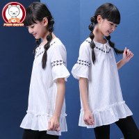 女大童娃娃衫短袖T恤12-15岁韩版宽松中长款夏季童装女童夏装上衣