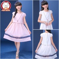 女大童连衣裙中童2018新款韩版夏装女孩12-15岁大码公主雪纺裙子